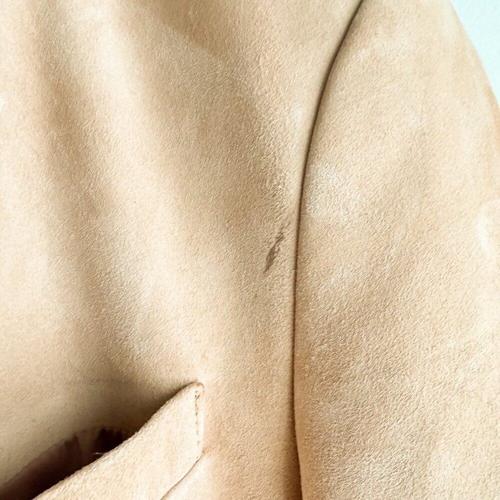 L'Agence Nude Beige Double Breasted Suede Goatskin Blazer 6 - Picture 13 of 14